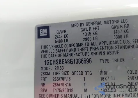 2016 Chevrolet Colorado Wt from USA, damaged, VIN 1GCHSBEA8G1386696